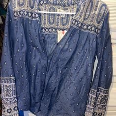 Billabong Button Up Boho Paisley Long Sleeve Women’s Small New With Tags Never Worn! 100% Cotton Lightweight Measures A Bit Bigger Blue Bohemian Blouse With Buttons, Bohemian Blue Blouse With Buttons, Spring Blue Top With Bandana Print, Blue Bandana Print Top For Spring, Casual Blue Paisley Print Tops, Blue Bohemian Tops With Paisley Print, Bohemian Blue Tops With Paisley Print, Blue Paisley Print Bohemian Tops, Blue Cotton Tops With Paisley Print