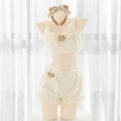 Cute Bear Underwear Suits PN4698 ●Size: M:for 70B,70C,75A,75B,75C L: for 80A,80B,80C,85A,85B ●Material: Cotton+Nylon .●Suits no steel ring. ●Note:Because they are private stuffs,no return or refund unless quality problem,please think it twice before ordering. (Please allow 1-3cm differs due to manual measurement.As different computers display colors differently,the color of the actual may vary slightly from the above images.Thanks for your understanding.) ●About Shipping: We attach great importance to the orders of each customer and parcel delivery. 1.Processing time: 2-3 business days. 2.Shipping time: 10-15 business days to US, please allow 3-4 weeks shipping to other country.(Shipping times can be affected by variable customs clearance times or public holidays.) Cute Cream Loungewear Sets, Cream Fitted Sets With Ruffles, Fitted Cream Sets With Ruffles, Cream Fitted Ruffled Sets, Cream Fitted Ruffle Sets, Cute Fitted Sets With Ruffles, Casual Fitted Cream Sets, Fitted Cotton Sets With Ruffles, Fitted Cream Casual Sets