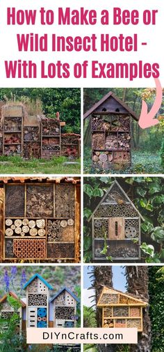 how to make a bee or wild insect hotel with lots of examples