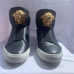 It Was Worn Twice. Versace Leather, Versace Chain, Love Is Blind, Versace Shoes, Greek Key Pattern, Chain Reaction, Tory Burch Flats, Selling On Poshmark, Luxury Items