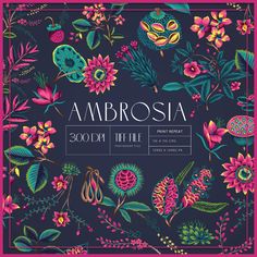 the front cover of ambrosia's 500 days in time book, featuring colorful flowers and leaves