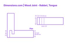 A tongue rabbet joint consists of a rabbet groove paired with a protruding tongue on the adjoining piece. This tongue fits snugly into the rabbet, creating a robust interlocking connection. By combining the recess of a rabbet with the positive engagement of a tongue, the joint offers enhanced stability and alignment, especially against lateral forces. Downloads online #joinery #joints #wood #carpentry #construction Dove Tail Joints, Interior Designing, Architecture Design