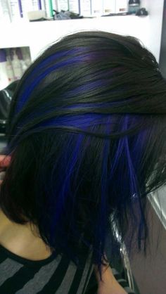 Achieving the Perfect Unicorn Hair: Tips and Tricks Exotic Hair, Peekaboo Highlights, Bob Hair Color, Blue Black Hair, Black Hair With Highlights, Dye Colors, Hair Brained, Bob Hair, Colored Hair