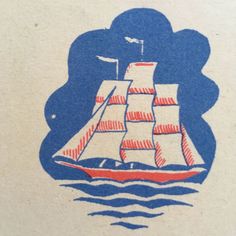 a drawing of a sailboat in the ocean