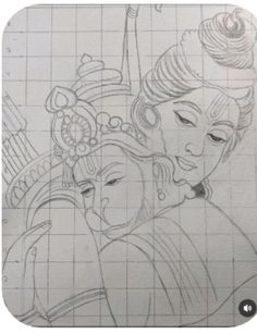 a drawing of two people with their eyes closed