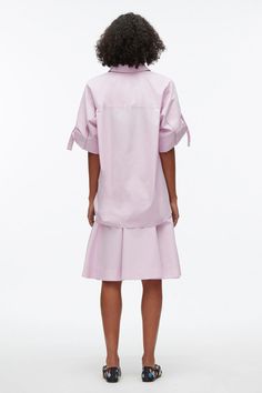 Tucked Front Shirt Dress – 3.1 Phillip Lim Feminine Cotton Shirt Dress For Day Out, Feminine Short Sleeve Cotton Shirt Dress, Chic Spring Shirt Dress With Pockets, Chic Poplin Dresses For Spring, Casual Summer Shirt Dress With Pleated Waist, Chic A-line Shirt Dress With Pockets, Spring Short Sleeve Shirt Dress For Work, Spring Office Dress With Cuffed Sleeves, Chic Shirt Dress With Pleated Hem For Daywear