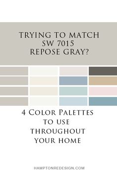 the color palette for trying to match sw 705 repose gray