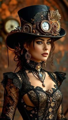 Steampunk Hairstyles With Hat, Steampunk Makeup Ideas, Steampunk Makeup Halloween, Steam Punk Fashion, Steampunk Womens Fashion, Steampunk Makeup, Steampunk Photography, Moda Steampunk