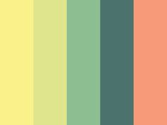 the color scheme for this wallpaper is peach, green and yellow