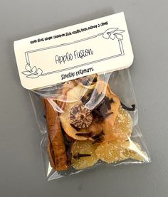 a package of dried fruit sitting on top of a table