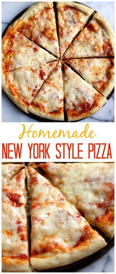 homemade new york style pizza cut into eight slices