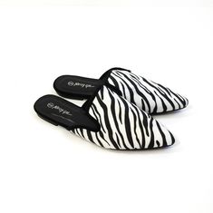 New Without Box, Perfect Condition, Soles Are Spotless Super Cute Black And White Zebra, Animal Print Mules, Pointed Toe Size 7 / 7.5 (European Size 38, However I Am A Size 8 And These Are Too Small, They Are More Like A 7) If You Have Any Questions Please Feel Free To Contact Me And I Will Get Right Back To You White Casual Mules For Party, White Casual Party Mules, Zebra Animal, Cute Black And White, White Zebra, Mule Flat, Mule Clogs, Mules Shoes, Zebra Print