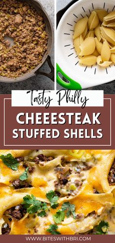 cheesesteak stuffed shells are an easy and delicious side dish