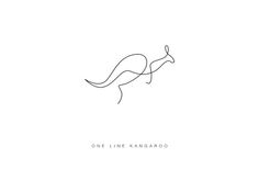 one line kangaroo on a white background