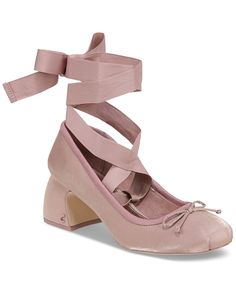 in stock Pink Ballet Shoes, Ballet Boots, Ballet Heels, Ballerina Heels, Lace Up Block Heel, Funky Shoes, Pink Ballerina, Point Shoes, Pointe Shoes