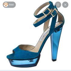 Super Rare Jimmy Choo Blue Suede Niagara Sue Platform Heels In Good Used Condition. Comes With Original Box And Dust Bags. These Shoes Are Beautiful, Very Vibrant Color, Acrylic Heels And The Platform Makes These Easy To Walk In And Comfortable. These Are No Longer Being Made, And When I Purchased These, I Was Told There Was Only A Limited Quantity. I Haven't Seen These For Sale On Posh And Only One Other Site Had A Listing But They Were Already Sold. **The Color Is The Same As The Stock Photos I Posted 1st** Acrylic Heels, Jimmy Choo Shoes, Ankle Straps, Blue Suede, Platform Heels, Platform Sandals, Jimmy Choo, Walk In, Gender Female