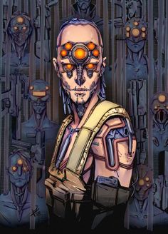 an image of a sci - fi character with orange eyes