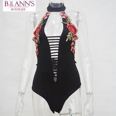 This super sexy floral bodysuit is absolutely perfect. Featuring an open front with lace-up front insert, an open back and intricate floral embroidery. This floral bodysuit pairs perfectly with jeans, pants, leggings, skirts and shorts. Made with a cotton, polyester and spandex blend; this bodysuit is sure to be a new fave in your wardrobe. Fitted Bodysuit For Club And Summer, Fitted Summer Club Bodysuit, Fitted Bodysuit For Club In Summer, Fitted Bodysuit For Summer Club Wear, High Waist Bodysuit For Club In Summer, Fitted Bodysuit For Summer Night Out, Non-stretch High Waist Bodysuit For Spring, High Waist Bodysuit For Night Out In Spring, Trendy Spring Bodysuit With Lined Body