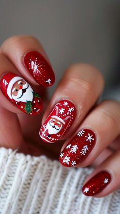 15 Christmas Nails Trendy Styles – Get Ready to Dazzle! 💅 Get ready to shine this holiday season with these Christmas Nails Trendy styles that everyone is raving about! From classic Christmas Nails Acrylic to stunning Christmas Gel Nails, there\'s a look for every occasion. 🎅✨ Looking for festive December Nails or sleek Winter Nails Acrylic? We\'ve got you covered. Embrace the holiday spirit with Xmas Nails and creative Christmas Nail Designs that will take Her Nails to the next level. Try Re... Christmas Nail Designs Easy, Holiday Manicure, Hot Nail Designs, Candy Cane Nails, Winter Nails Acrylic, Cute Christmas Nails, Christmas Nails Easy