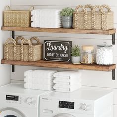 FM18J0205_opening_image.jpg Laundry Today Or Naked Tomorrow, Laundry Room Decor Ideas, Laundry Makeover, Laundry Shelves, White Laundry Rooms, Rustic Laundry Rooms, Laundry Room Wall Decor, Bathroom Shelf Decor