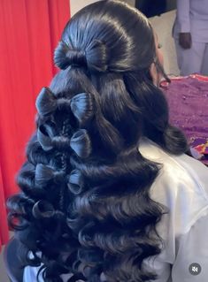 Girly Hairstyles, Frontal Wig Hairstyles, Sew In Hairstyles, Bow Hairstyle, Dope Hairstyles, Cornrow Hairstyles, Luxury Hair, Sew In, Baddie Hairstyles