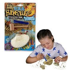 Dig and Discover - Shell Excavation Kit from Deluxebase. A shell themed fossil dig that gives your child their first experience of real excavation. This fossil digging kit for kids will keep them engaged and learning whilst they play, inspiring the next generation of archaeologist. The digging process gives kids the feel of real-life treasure hunting so collect the entire range of Dig and Discover for hours of fun. Ther is a style to suit all interests including Jurassic Dinosaur Excavation, Mar Dinosaur Excavation Kit, Dinosaur Excavation, Fossils Activities, Archaeology For Kids, Shell Fossil, Kids Educational Toys, Kids Party Favors, Discovery Toys, Kids Science