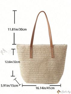 Bird in Bag - Spacious Woven Straw Beach Getaway Tote Bag with Ample Storage Daily Use Beach Bag Satchel For Beach Season, Daily Use Beach Season Satchel Beach Bag, Daily Use Satchel Beach Bag, Daily Use Beach Season Satchel Bag, Beige Beach Bags With Adjustable Strap, Summer Satchel Shoulder Bag For Beach Season, Casual Satchel Crochet Beach Bag, Casual Crochet Satchel Bag For Beach, Beige Bags With Adjustable Strap For Beach Season