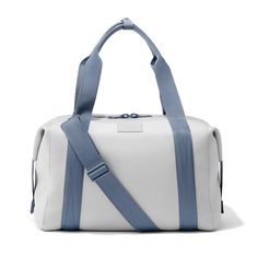 Landon Carryall Duffle Bag | Weekend Bag for Men & Women - Dagne Dover White Functional Bag With Detachable Strap, Functional White Shoulder Bag With Luggage Sleeve, Functional White Travel Accessories For Daily Use, Versatile White Bag With Luggage Sleeve, White Luggage With Sleeve For Everyday Use, Practical White Travel Bag For Everyday Use, White Bags With Luggage Sleeve For Everyday Use, White Luggage With Everyday Sleeve, Functional White Travel Bag With Adjustable Strap