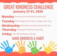 the great kindness challenge poster with hand prints