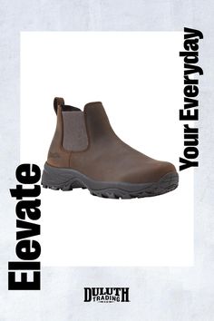 These 100% cowhide leather slip-on boots will keep you on your feet, with a grippy non-marking rubber outsole and cushioned midsoles that keep you going. Slip-on Waterproof Boots With Reinforced Heel For Outdoor, Rugged Slip-on Boots For Outdoor Work, Rugged Slip-on Waterproof Boots With Reinforced Heel, Slip-on Work Boots With Rubber Sole For Outdoor, Brown Slip-on Boots For Outdoor Work, Rugged Slip-on Slip-resistant Boots, Closed Toe Boots With Rubber Sole For Outdoor Work, Slip-on Slip-resistant Brown Boots, Brown Slip-resistant Slip-on Boots