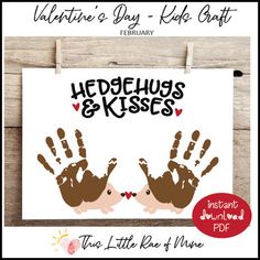 valentine's day handprints and kisses