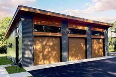 two story garage with three windows on each side