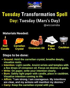 Tuesday Magic, African Astrology, Transformation Spell, Tuesday Transformation, Candle Colors