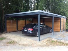 DoppelcarportRal-FarbeindividuellMaterialRhombuslattunggeradlinigHolzAbstellraumRhombuslattungRAL 7016, Diy Carport, Carport Garage, Bungalow Renovation, Modern Garage, Canopy Design, Garage Plans, Village House Design