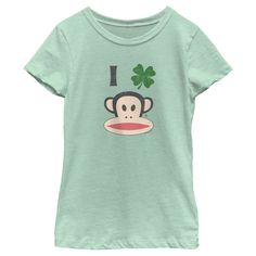 Get lost in the bright and colorful world of Paul Frank with all new officially licensed apparel featuring your favorite playful and happy characters from Planned Pines past and present! This fun new Girls' Paul Frank St. Patrick's Day Four-Leaf Clover Julius Graphic T-Shirt features a distressed graphic that says: "I (four-leaf clover graphic) Julius the Monkey across the front. Grab one of these sweet new tees today and let your imagination run wild! Julius Paul Frank, Paul Frank Clothes, Julius The Monkey, St Patricks Day Outfits, St Patrick's Day Outfit, Colorful World, Paul Frank, Graphic Tee Design, Four Leaves