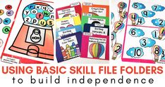 the basic skills for using basic skill file folders to build independentized learning numbers