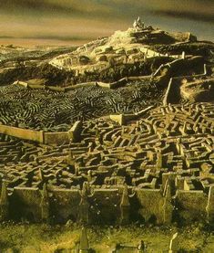 an image of a maze in the middle of a field with text that reads, the ladyrinh