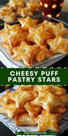 A perfect combination of buttery puff pastry and oozy cheese, these stars are a tasty, easy-to-make snack for your Christmas celebrations. Cheesy Puff Pastry Appetizers, Christmas Puff Pastry Appetizers, Gluten Free Puff Pastry Appetizers, Savoury Christmas Baking, Appetizer Recipes With Puff Pastry, Puff Pastry Christmas Appetizers, Puff Pastry Dessert Christmas, Cheese Puffs Recipe Appetizers, Savory Puff Pastry Recipes Appetizers