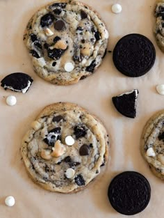 cookies with oreos and white chocolate chips on top