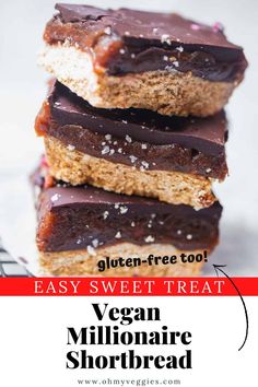 vegan shortbreads stacked on top of each other with text overlay