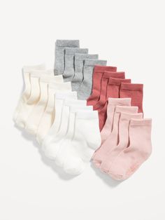 Rib-knit cuffs.  Soft-knit fabric, with comfortable stretch.  Notched seams at toe and heel for added comfort.  Textured logos at soles.  These socks are totally cozy and unisex, too.  Wearable & shareable for him, for her, for them.  Size 0-6M = 19"-27" height, 7-17 lbs.  weight.  Size 6-12M = 27"-29" height, 17-22 lbs.  weight.  Size 12-24M = 29"-33" height; 22-30 lbs.  weight.  Size 2T-3T, Height 33"-39", Weight 30-36 lbs.  Size 4T-5T = 39"-45" height 36-46 lbs.  weight. machine wash according to the care instruction label spandex 2% polyester 72% cotton 26% Boys Socks, Toddler Socks, Pajamas Gift, Carters Baby Boys, Girls Socks, Baby Socks, Toddler Girl Outfits, Baby Size