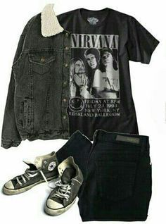 Roupas estilo grunge on Pinterest Outfit Essentials, Urban Style Outfits, Urban Fashion Women, Hipster Mens Fashion, Grunge Look, Adidas Outfit, Rock Shirts, Indie Fashion