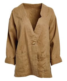 Product Description: Dress to feel your best in this single-button jacket made from refreshingly cool linen for comfortable work-ready wear. See actual photos for color 100% linen Machine wash; tumble dry Imported Linen Jackets Women, Last Day Of Summer, Linen Jackets, Pocket Jacket, Jacket Buttons, Vest Jacket, Jackets For Women, Women Accessories, Clothes For Women