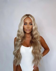 Paula wears 22" Double Hair Set Clip-ins shade 'Scandinavian Blonde' styled into big, beachy waves using the new 𝙹𝚞𝚖𝚋𝚘 𝚆𝚊𝚟𝚎𝚛🌊🤍 Scandinavian Blonde, Beach Waver, Hair Set, Beauty Works, Beachy Waves, Hair Setting, Mermaid Hair, Palm Print, Beach Waves