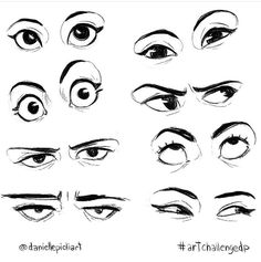 an image of various eyes and eyebrows