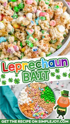 the leprechaun bath recipe is ready to be eaten with st patrick's day candy