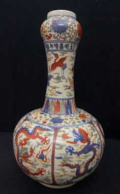 Ancient Chinese porcelain: Ming wucai vase handdrawn fish and lotus H34cm The vase is in good condition. Some places have fade color( please look detail in picture) Thers is no any cracks Chinese Decor, Fade Color, Chinese Porcelain, Qing Dynasty, Ancient Chinese, Fine Art Ceramics, Lotus, Vietnam, Period