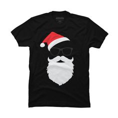 Hipster Santa Face with Hat beard and Glasses Christmas is a cozy ring spun cotton t-shirt designed by TronicTees for Design By Humans. Pick up this tee and support one of our global artists today. Size: 2xl. Color: black. Gender: male. Age Group: adult. Black Winter Holiday T-shirt, Black Casual T-shirt For Festive Occasions, Casual Black T-shirt For Festive Occasions, Funny Black Christmas T-shirt, Beard And Glasses, Hipster Santa, Santa Face, Christmas Is, Black Media