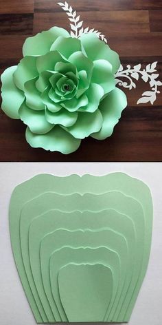 paper flowers are arranged on top of each other and ready to be cut into pieces