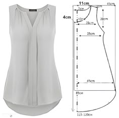 a women's blouse size guide with measurements